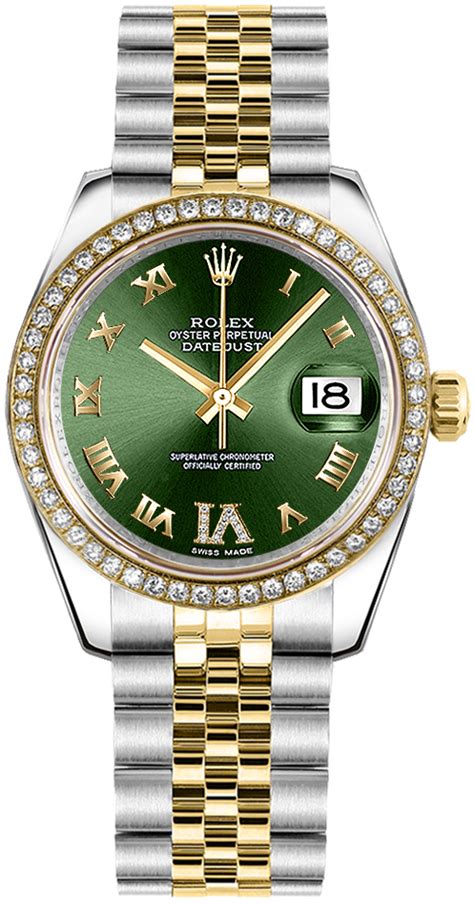 rolex lady datejust 31mm green.